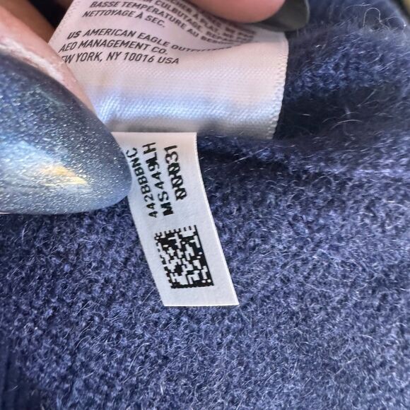 AE77 100% Cashmere Sweater SMALL NWT  Blue Unisex $248 Great Gift! - Picture 8 of 12